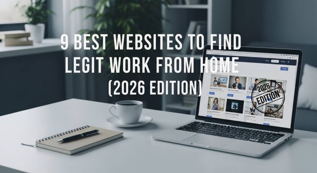Best legit work from home job websites list showing trusted remote job platforms for finding verified online jobs in 2026