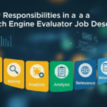 7 key responsibilities of a Search Engine Evaluator job, including rating search results, improving AI accuracy, and ensuring content relevance