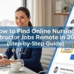 Nurse working on laptop at home teaching online nursing students remotely in 2026