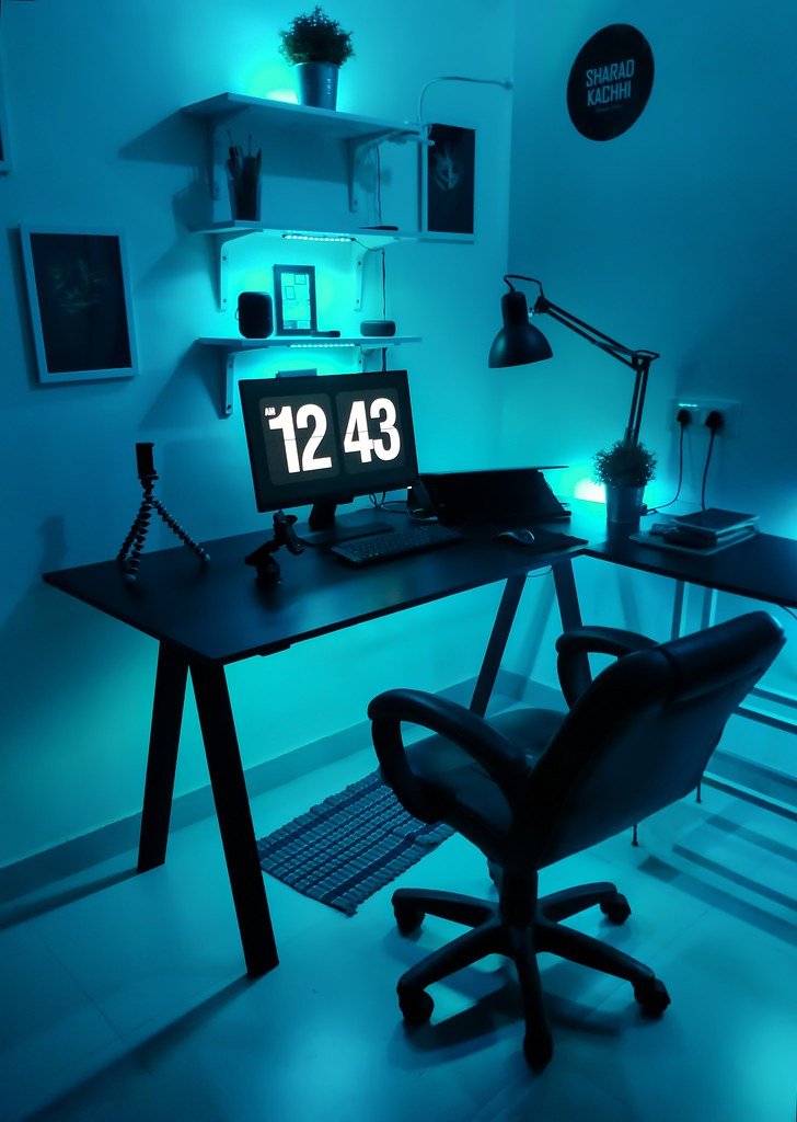 A computer monitor on a desk in a home office setup, representing the screen-based review work AI trainers do day to day