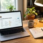 Job search command center setup with application tracker and interview schedule