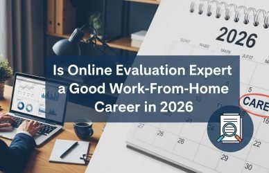 Online Evaluation Expert working remotely on laptop while reviewing AI-generated content and search tasks in 2026.