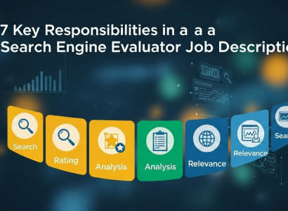 7 key responsibilities of a Search Engine Evaluator job, including rating search results, improving AI accuracy, and ensuring content relevance